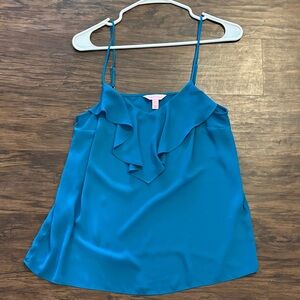 Lilly Pulitzer Teal Ruffle V-Neck Camisole